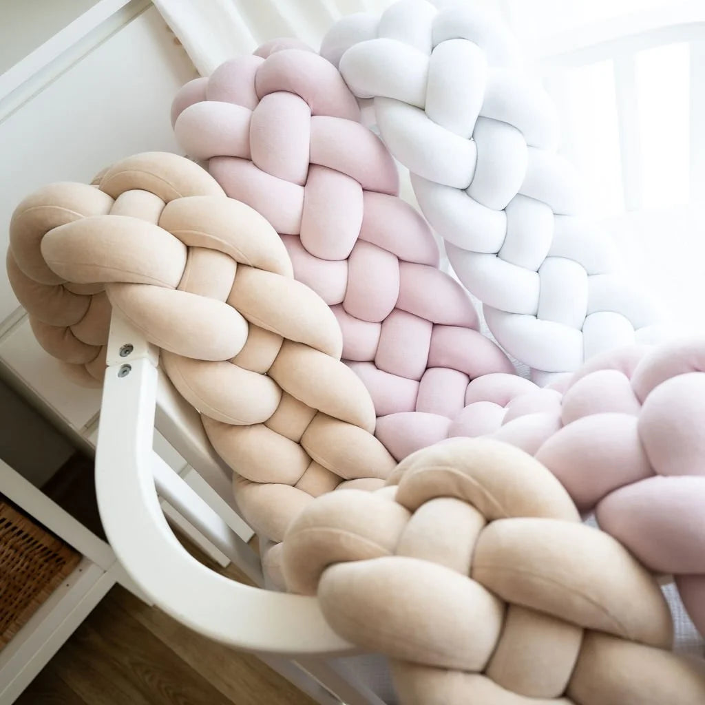 Zaštitna ogradica pletenica za kinderbet 20cm - KREM