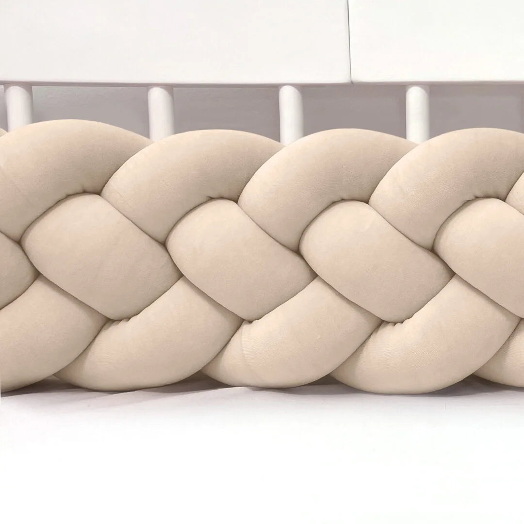 Zaštitna ogradica pletenica za kinderbet 20cm - KREM